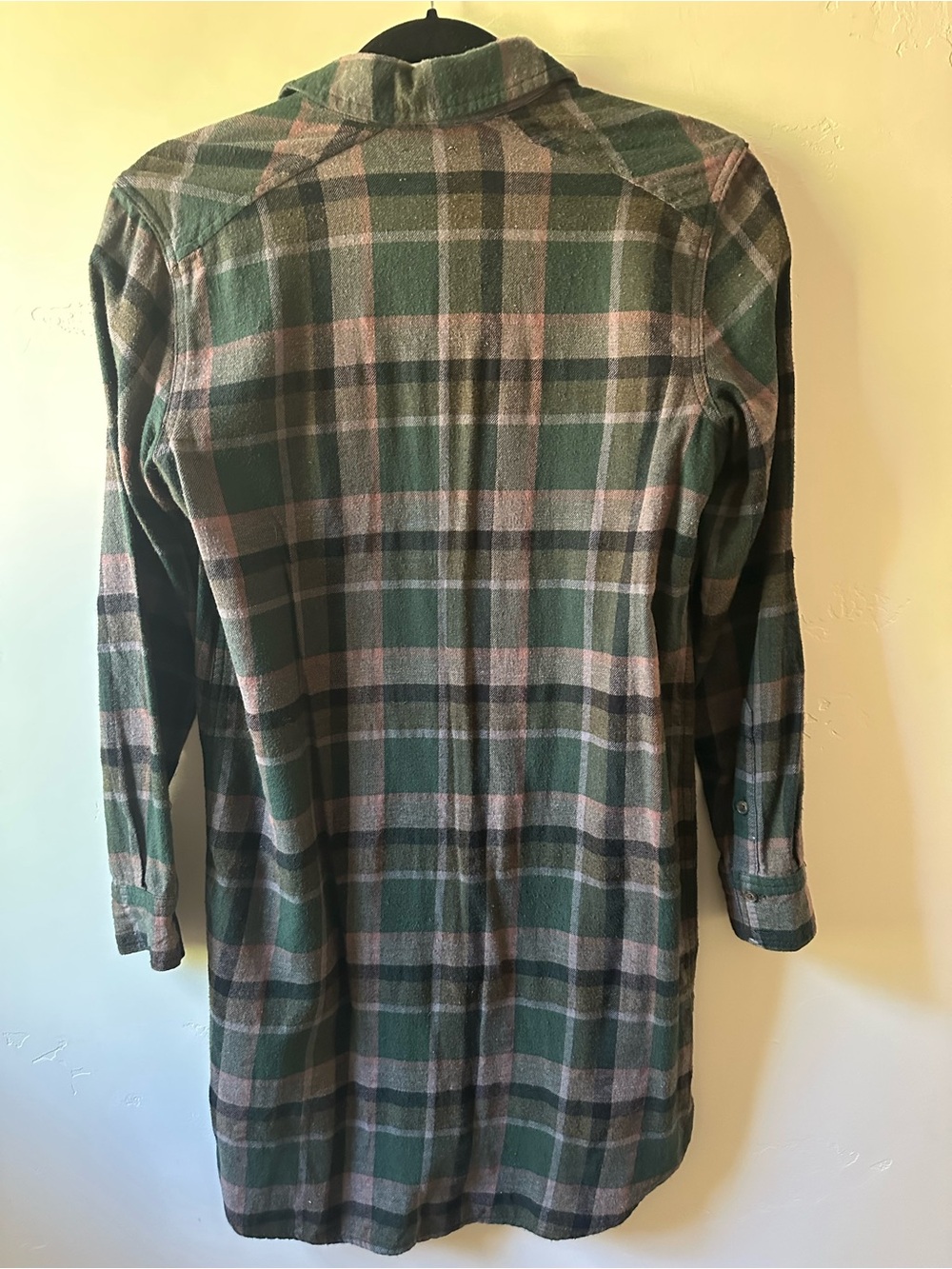 Wilfred Green and Pink Plaid Button-Front Shirt Dress - Picture 2 of 4
